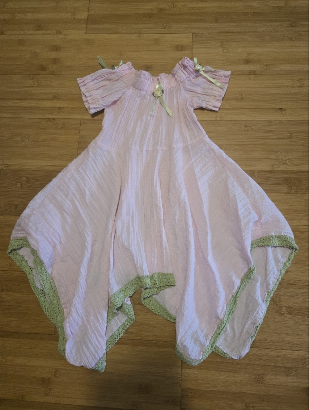 Light Pink Handkerchief Hem Dress Size 7